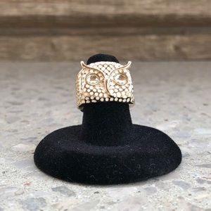 Owl Ring - Gold & White - Size 6